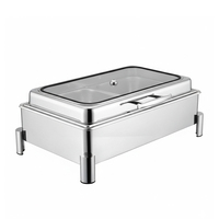 Edelstahl Chafing Dish Alkoholbeheiztes Rechteckiges Buffet-Speisenwärmer-Set für Hotel Restaurant Catering-Bedarf