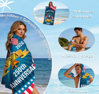 Serviette de plage américaine personnalisée de haute qualité pour le 250e anniversaire, anti-sable et absorbante, serviette de voyage pour la plage et l'extérieur