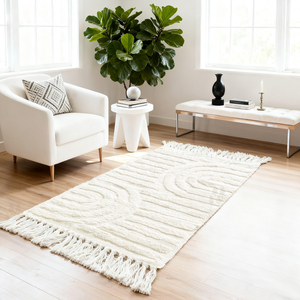 Lusso lavabile Boho ingresso <span class=keywords><strong>bagno</strong></span> tessuto in cotone riciclato tappeti Runner con nappa - Product Image 4