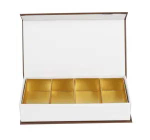 Custom brand name eco dividers truffles chocolate box packaging magnetic rigid chocolate box with lid and insert