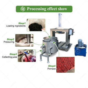 Exprimidor Hidráulico Industrial para Jugo de Uva, Vegetales Pequeños, Frutas, Vino, Prensado en Frío, Caña de Azúcar, Motor PLC, Rodamiento - Product Image 5