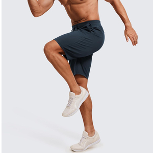 Short d'entraînement de fitness bleu ciel sportif à haute élasticité avec conception d'impression personnalisée OEM Short de sport 5 pouces avec cordon de serrage pour hommes - Product Image 5