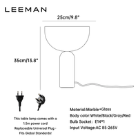 Lampe de Chevet LED Décorative de Luxe en Marbre et Verre, Alimentation CA, Moderne et Écologique pour Chambre, Bureau à Domicile, Lampe de Bureau en Marbre