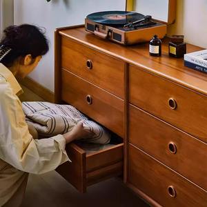 Gabinete de madera maciza de seis cajones vintage moderno <span class=keywords><strong>con</strong></span> diseño de arte del hierro <span class=keywords><strong>Perchero</strong></span> lateral antiguo para dormitorio y sala de estar - Product Image 2