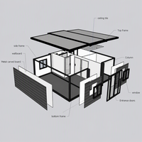 Maisons conteneurs modernes en acier extensibles et pliables, villas commerciales préfabriquées de 2 à 3 chambres, 20 pieds, 30 pieds, résistantes aux tremblements de terre 5+