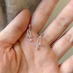 Pendientes de Plata de Ley S925 con Diseño de Cielo Estrellado de Alta Gama, con Circonita, Estilo Clip, Colgantes de Moda - Product Image 2