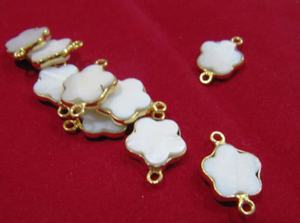 Juego de 2 Dijes de Plata de Ley Chapados en Oro con Conectores en Forma de Flor de Sodalita, Base de Latón, Estilo Clásico para Mujer - Product Image 6