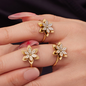 Parures de bijoux en acier inoxydable 316L plaqué or PVD 14K 18K anti-ternissement avec zircon, étanches, de luxe pour femmes - Product Image 3