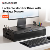 Soporte de Monitor Multifuncional Impermeable Comercial con Cajón con Cerradura, Diseño Ergonómico, Ideal para Adquisiciones de Oficinas Corporativas