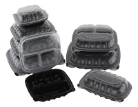 Tiya Vente en gros Restaurant Togo Food Box Container 3 Compartiment Déjeuner Récipient en plastique à emporter pour micro-ondes