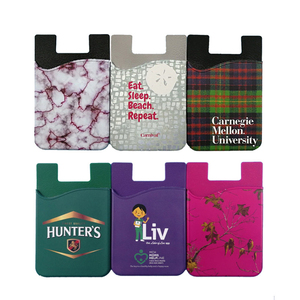 Custom Logo Printed Silicone Card <b>Holder</b> Phone Wallet with Stand Cell Phone Silicone Stand Card <b>Holder</b> Wallet - Product Image 3