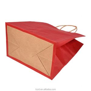Empaque de Papel Kraft Colorido Personalizado con Asa, Bolsa de Regalo de Papel Kraft Reutilizable con Asa para Compras - Product Image 2