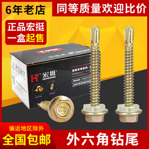 Vis autoperceuses Hongting M5.5mm à tête hexagonale en acier au carbone, clous de toiture colorés - Product Image 5