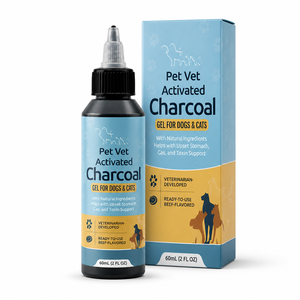 Gel de <span class=keywords><strong>Charbon</strong></span> <span class=keywords><strong>Actif</strong></span> Développé par des Vétérinaires pour Chiens et Chats – Soutien Digestif Quotidien, Liaison des Toxines, Saveur Bœuf, 60ml – Complément Alimentaire - Product Image 1