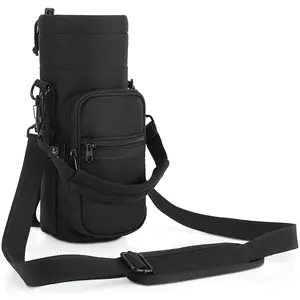 Custom Hiking Travel Water Bottle Cooler Sling Bag Neoprene Sleeve Bottle Carrier Holder