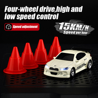 Voiture RC miniature de course 4x4 à l'échelle 1/64, modèle de simulation de drift, jouet télécommandé pour enfants, vitesse 15 km/h