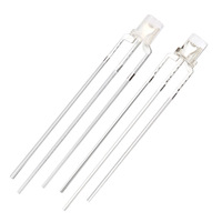 Jstronic Lentille diffuse blanche 3 broches 3mm 5mm Tête plate Rouge et vert Anode commune bicolore Cathode commune LED Diode Light