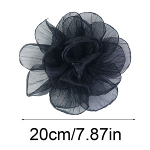 20cm Internet Celebrity Feeërieke Oversized Tulle Bloemige Stof Bloem Broche <span class=keywords><strong>DIY</strong></span> Rozen Kledingaccessoire Strijkijzer voor Vrouwen - Product Image 5