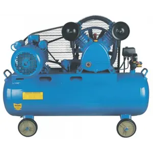 2 cabezales 5.5hp 4kw sin aceite 200l tanque de aire compresor de aire de pistón industrial accionado por Correa