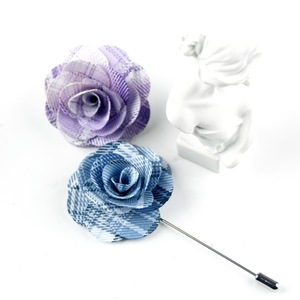 Broche Largo Hecho a Mano con Diseño de Flor de <span class=keywords><strong>Camelia</strong></span> a Cuadros, Pin de Solapa para Traje de Caballero, para Bodas y Ocasiones Formales - Product Image 5