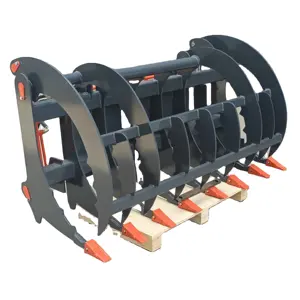 Chinese supplier tractor/backhoe loader/skid steer grapple root rake grapple