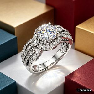 <b>Custom</b> S925/10K/14K/18K Solid Gold One Karat VVS-VS Quality Round Lab Grown Brilliant Cut Diamond engagement <b>Ring</b> - Product Image 6