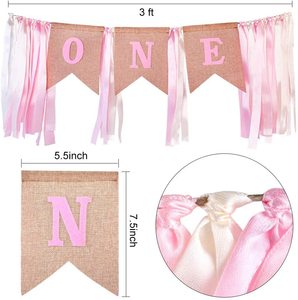 Set de Decoración para el Primer Cumpleaños de Niña: Bandera, Corona, Pastel de Cumpleaños, Etiqueta, Diadema de Corona, Artículos de Decoración para el Lugar y la Fiesta - Product Image 5