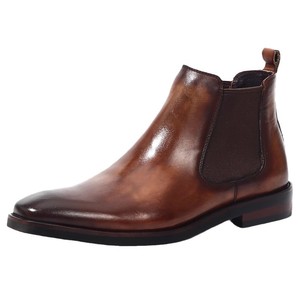 <span class=keywords><strong>Botas</strong></span> Chelsea de Media Pantorrilla <span class=keywords><strong>para</strong></span> <span class=keywords><strong>Hombre</strong></span>, Estilo Británico, de Cuero Genuino Premium, Punta Cuadrada, Transpirables - Product Image 5