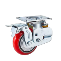 Nouvelle conception de chariot robuste industriel avec roues en polypropylène PU à noyau en fer, amortissantes, de 5/6/8 pouces
