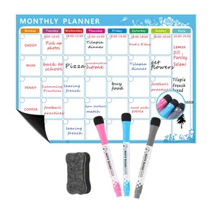 Magnetic Dry Erase Calendar Whiteboard Fridge Magnet Daily Message Stickers for Organizer Schedule Planner