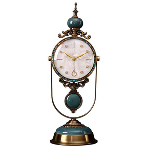 Luxury American Retro <b>Table</b> <b>Clock</b> Circular Quartz Desktop Decorative Home Use - Product Image 5