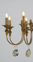 Candelabros de vela de cristal Vintage clásico, iluminación de 6 luces, lámpara colgante de techo para decoración elegante