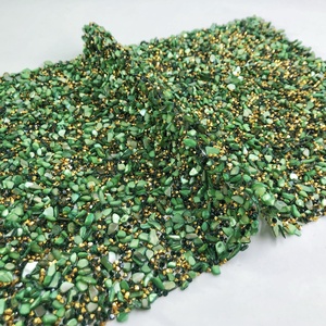 Đẹp Sequin Kim Cương vải Nhà cung cấp tinh thể màu xanh lá cây lớn kim cương hạt vải - Product Image 2