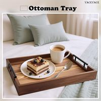 Décoration d'intérieur, plateaux en bois faits à la main personnalisables, grands plateaux pour bijoux, fruits, en-cas, nourriture, café, avec poignées en métal