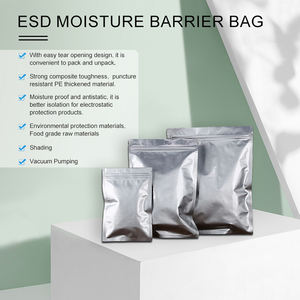 3.6Mil ESD בתמיסת סיכוך Zip מנעול תיק אנטי סטטי פאוץ עבור אלקטרוניקה אריזה רדיד אלומיניום מחסום לחות HDD תיק - Product Image 2
