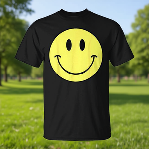 Camiseta retro con cara sonriente amarilla, diseño sonriente, unisex, talla para adultos - Product Image 3
