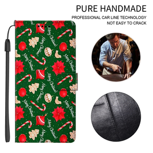 Housse en cuir de noël pour <span class=keywords><strong>iPhone</strong></span> 17 16 15 14 <span class=keywords><strong>13</strong></span> 12 11 Xr étui portefeuille à <span class=keywords><strong>rabat</strong></span> couverture de téléphone - Product Image 3