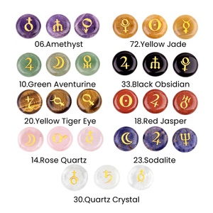Piedra preciosa clásica <span class=keywords><strong>de</strong></span> cuarzo rosa <span class=keywords><strong>de</strong></span> 18mm, símbolo planetario, piedra <span class=keywords><strong>de</strong></span> grabado láser, juego <span class=keywords><strong>de</strong></span> 10 piezas, piedra Natural para regalo <span class=keywords><strong>de</strong></span> adorno <span class=keywords><strong>de</strong></span> fiesta - Product Image 6