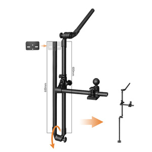 Support télescopique réglable pour détecteur de poissons, longueurs 1323 mm et 1723 mm, pour cannes à pêche - Product Image 1