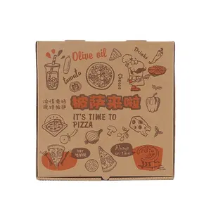 Manufacture printer making pink 10 12 13 14 16 Inch reusable corrugated Paper triangle cone pizza-box round pizza dough box