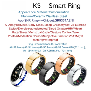 Anello Smart OEM K3 con Analisi AI delle Emozioni, <span class=keywords><strong>Meditazione</strong></span>, Frequenza Cardiaca, Sonno, 128 Multisport, HRV, Fitness Tracker, APP, 2026 - Product Image 2