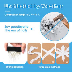 Colle haute résistance sans clou pour la construction, adhésif pour le bois, le métal et la pierre - Imperméable et résistant aux intempéries - Product Image 4