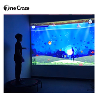 Proyector de Pared Interactivo Comercial de Metal, Sistema de Proyección Deportiva AR para Trampolín, Monitor LED de 55 Pulgadas, Control Remoto por Aplicación