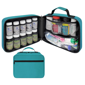 Large Medicine Organizer <b>Bag</b> 10 Pocket Pill Bottle Organizer for Storage Adjustable Storage Space Lightweight Portable Carry <b>Bag</b> - Product Image 1