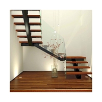 Escalier droit d'intérieur à capacité élevée, section unique, pour loft, bibliothèque ou salle résidentielle