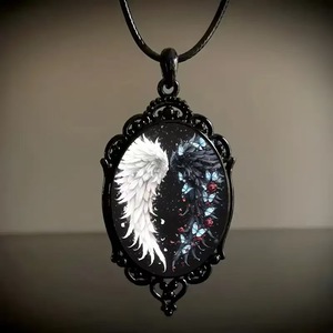 Dôme en Verre Personnalisé Papillon Rose Fleur Nature Photo Collier Rétro Gothique Noir Foncé Collier Femmes Filles Saint Valentin Cadeaux - Product Image 5
