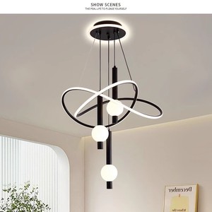 โคมไฟระย้า LED สร้างสรรค์สไตล์นอร์ดิกสำหรับตกแต่งบ้านและร้านอาหารทรงสี่เหลี่ยมผืนผ้า/วงรี/สี่เหลี่ยม/ฐาน E12ยาวสำหรับวิลล่าและห้องนั่งเล่น - Product Image 3