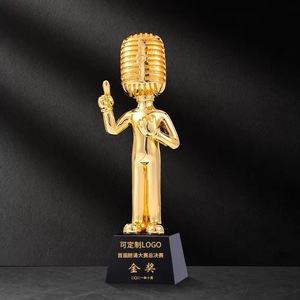 Trofeo de 7x28m, micrófono de buena voz, premio, micrófono de resina de cristal, trofeo, micrófono de oro, plata, bronce, trofeo, MH-NJ0158 - Product Image 4