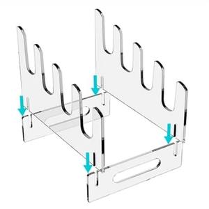 Escurridor de platos acrílico transparente, redondo y moderno, para almacenamiento de vajilla en la cocina. - Product Image 3