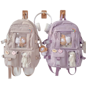 <span class=keywords><strong>Sac</strong></span> <span class=keywords><strong>à</strong></span> <span class=keywords><strong>dos</strong></span> Kawaii 2025 mignon <span class=keywords><strong>pour</strong></span> adolescente, <span class=keywords><strong>sac</strong></span> d'école <span class=keywords><strong>pour</strong></span> enfants, <span class=keywords><strong>sac</strong></span> de voyage grande capacité, toile esthétique - Product Image 1
